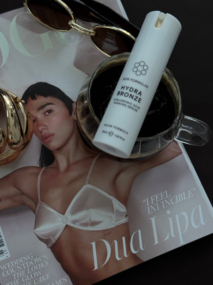 SKINFORMULAS HYDRA BRONZE HYALURONIC ACID TANNING SERUM - SAVAIMINIO ĮDEGIO SERUMAS SU HIALURONO RŪGŠTIMI 30 ML. - SKINBIO.lt